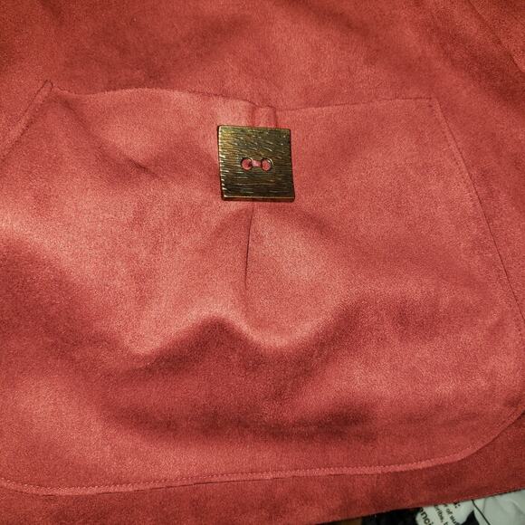 IC By Connie K Womens Microfiber Faux Suede Open Jacket Large Lagenlook Artsy - Picture 2 of 8